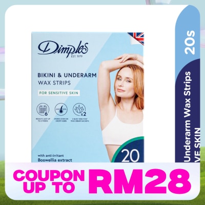 DIMPLES Bikini & Underarm Wax Strips Sensitive 20s