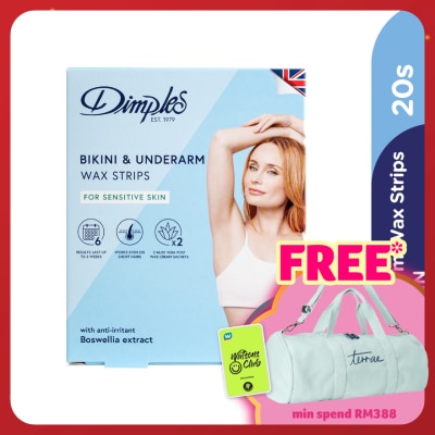 DIMPLES Bikini & Underarm Wax Strips Sensitive 20s