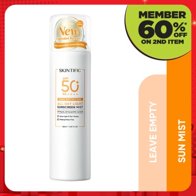 SKINTIFIC All-Day Light Sunscreen Mist SPF 50 120ml