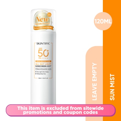 SKINTIFIC All-Day Light Sunscreen Mist SPF 50 120ml