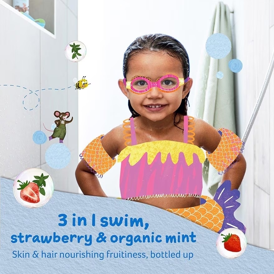 3 in 1 Swim Strawberry & Organic Mint 250ml