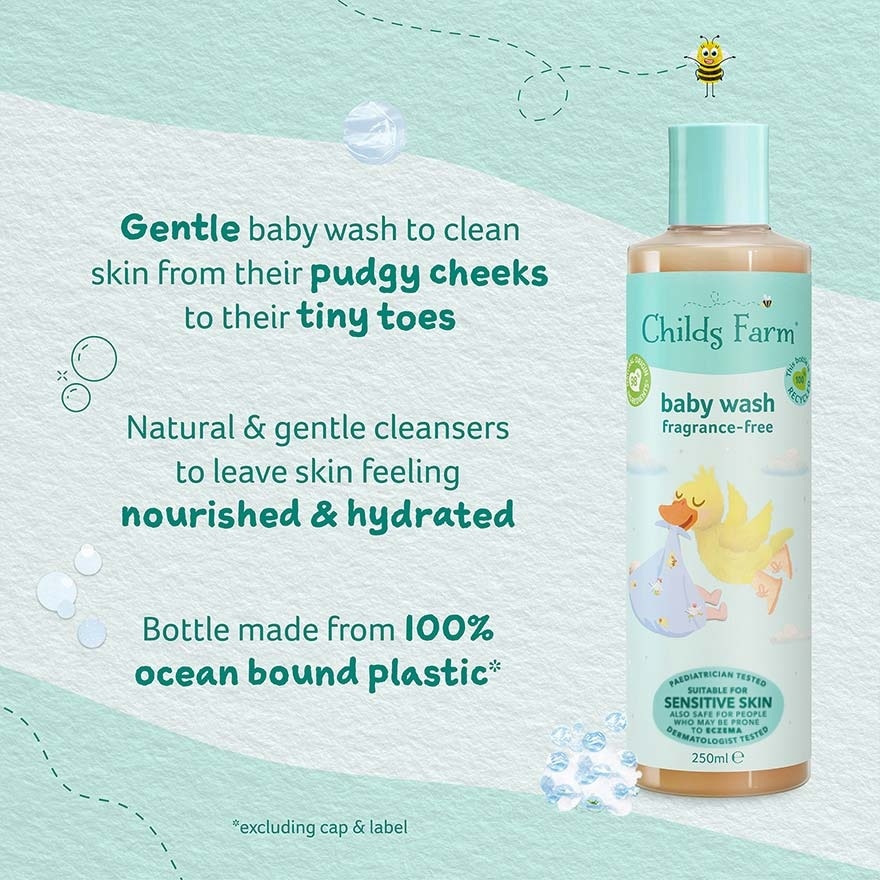 Baby Wash Fragrance Free 250ml