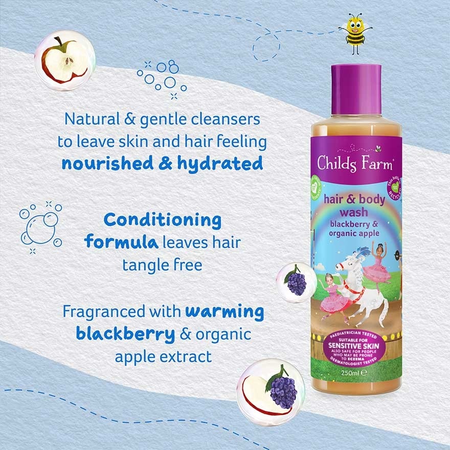 Hair & Body Wash Blackberry & Organic Apple 250ml