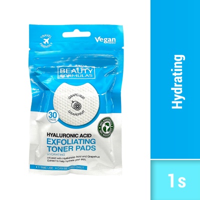 BEAUTY FORMULAS - Hyaluronic Acid Exfoliating Toner Pads 30s