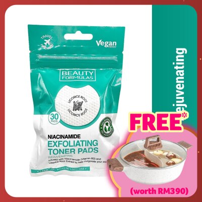 BEAUTY FORMULAS Niacinamide Exfoliating Toner Pads 30s