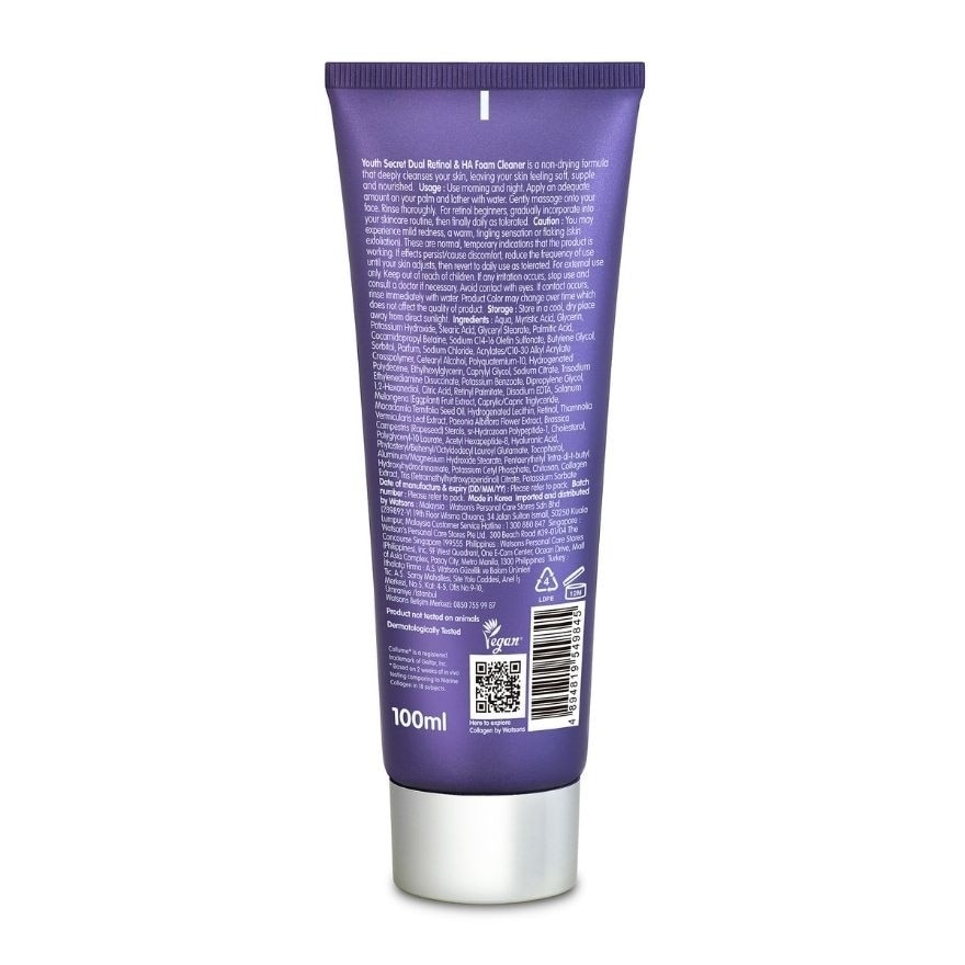 Youth Secret Dual Retinol & HA Foam Cleanser 100ml