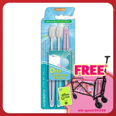 WATSONS Slim Soft Gum Care Hollow Handle Toothbrush 3s