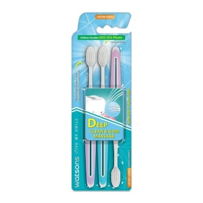 WATSONS Slim Soft Gum Care Hollow Handle Toothbrush 3s