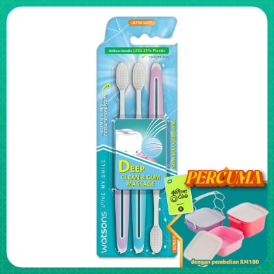 WATSONS - Slim Soft Gum Care Hollow Handle Toothbrush 3s