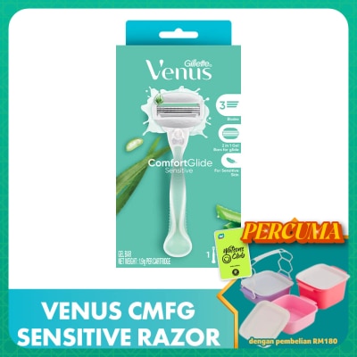 GILLETTE VENUS - Comfortglide Sensitive Razor 1s + 2 blades