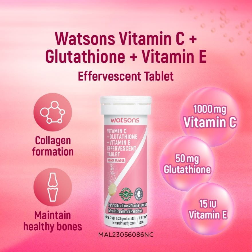 Vitamin C + Vitamin E + Glutathione Effervescent Tablets 30s