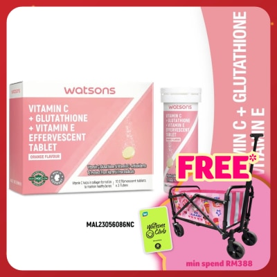 WATSONS Vitamin C + Vitamin E + Glutathione Effervescent Tablets 30s