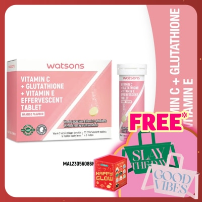 WATSONS Vitamin C + Vitamin E + Glutathione Effervescent Tablets 30s