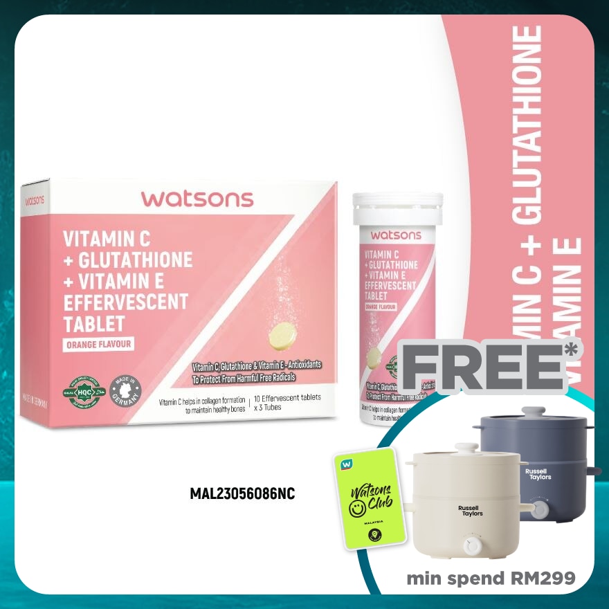 Vitamin C + Vitamin E + Glutathione Effervescent Tablets 30s