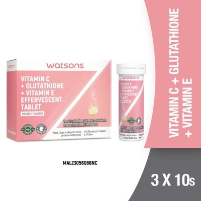 WATSONS Vitamin C + Vitamin E + Glutathione Effervescent Tablets 30s