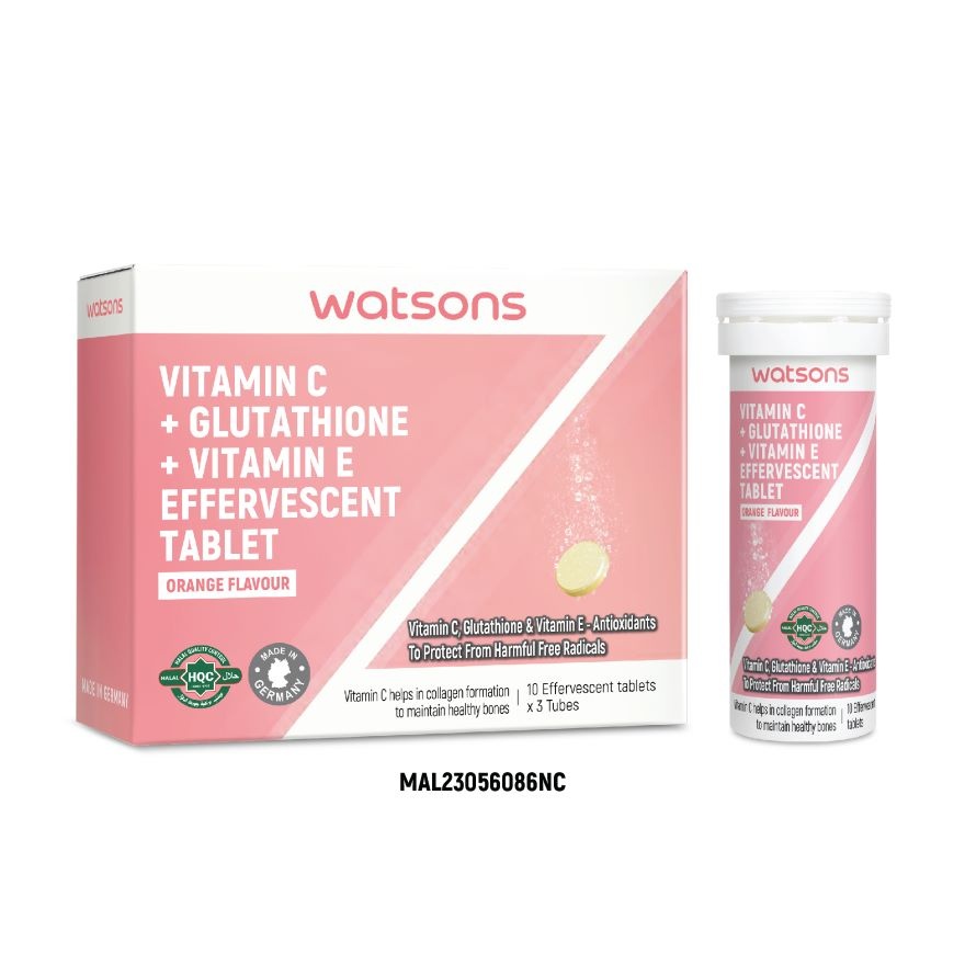 Vitamin C + Vitamin E + Glutathione Effervescent Tablets 30s image