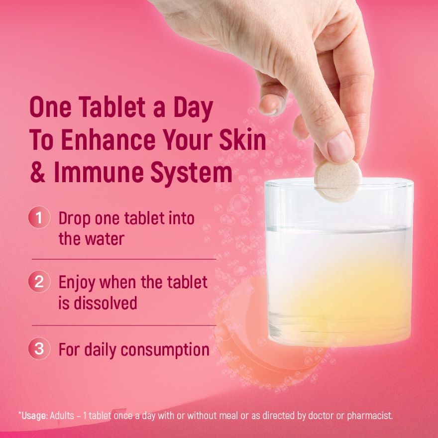 Vitamin C + Vitamin E + Glutathione Effervescent Tablets 10s