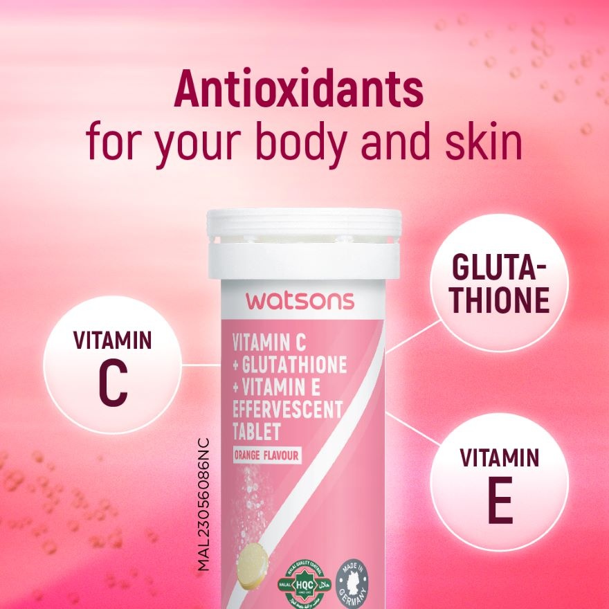 Vitamin C + Vitamin E + Glutathione Effervescent Tablets 10s