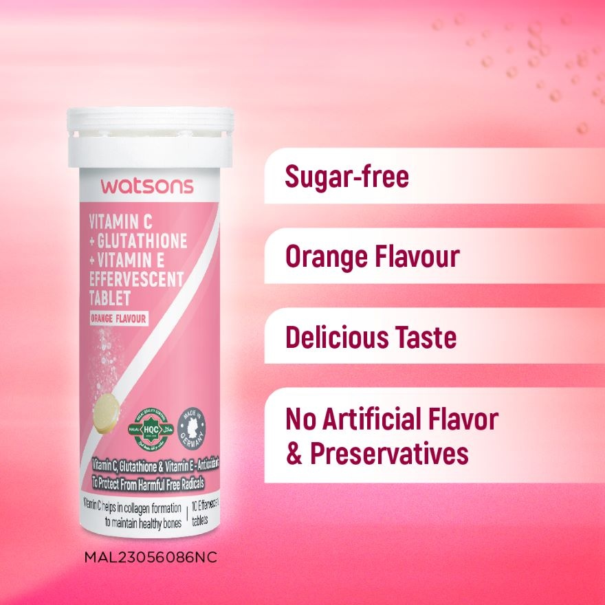 Vitamin C + Vitamin E + Glutathione Effervescent Tablets 10s