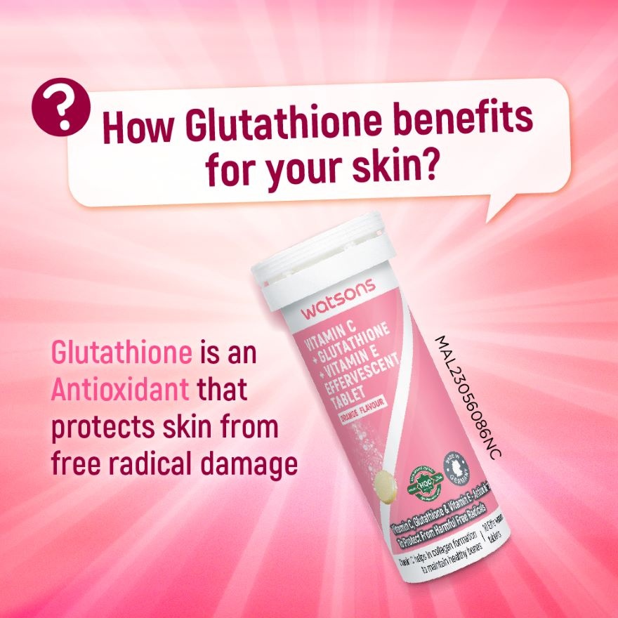 Vitamin C + Vitamin E + Glutathione Effervescent Tablets 10s