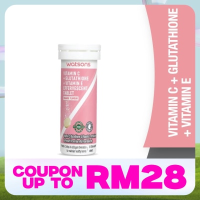 WATSONS Vitamin C + Vitamin E + Glutathione Effervescent Tablets 10s