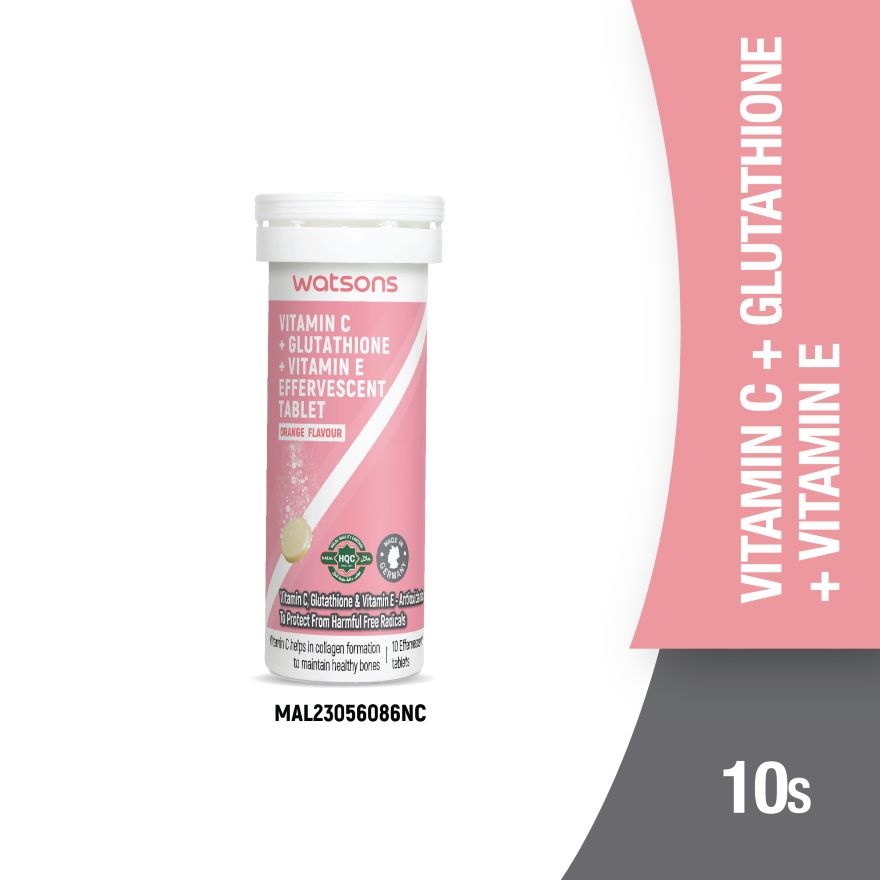 WATSONS, Vitamin C + Vitamin E + Glutathione Effervescent Tablets 10s