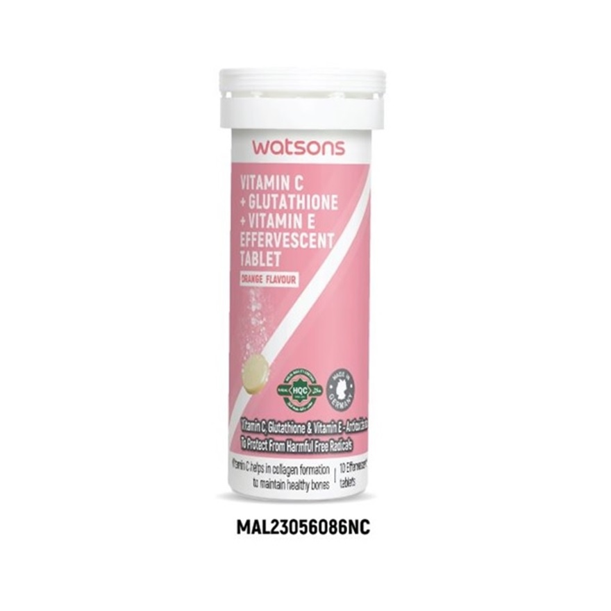 WATSONS, Vitamin C + Vitamin E + Glutathione Effervescent Tablets 10s