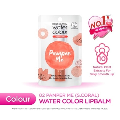 MENTHOLATUM LIPCARE Water Color 02 Pamper Me Sugar Coral 3g