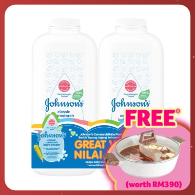 JOHNSON'S Cornstarch Classic Baby Powder 2x500g