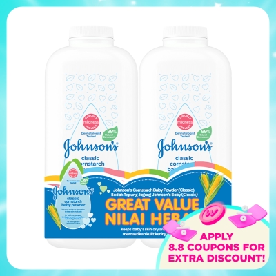 JOHNSON'S - Cornstarch Classic Baby Powder 2x500g