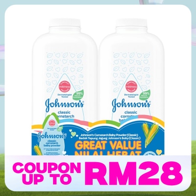 JOHNSON'S Cornstarch Classic Baby Powder 2x500g