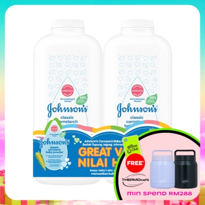 JOHNSON'S - Cornstarch Classic Baby Powder 2x500g