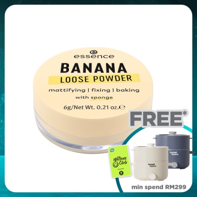 ESSENCE Banana Loose Powder In A Soft Yellow Shade Including A Sponge