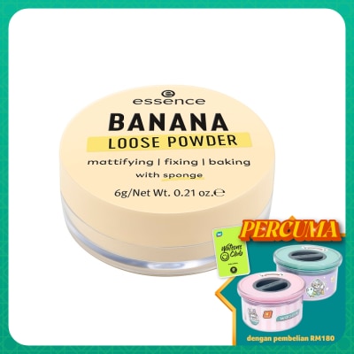 ESSENCE Banana Loose Powder In A Soft Yellow Shade Including A Sponge