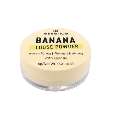 ESSENCE Banana Loose Powder In A Soft Yellow Shade Including A Sponge