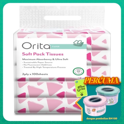 ORITA Soft Pack Tissue 2ply x 100sheets x 5packs