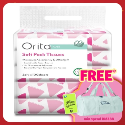 ORITA Soft Pack Tissue 2ply x 100sheets x 5packs