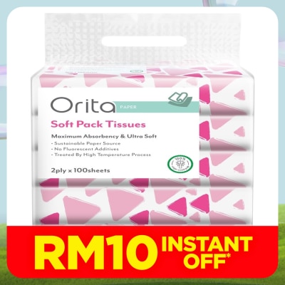 ORITA Soft Pack Tissue 2ply x 100sheets x 5packs