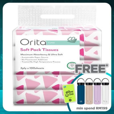 ORITA Soft Pack Tissue 2ply x 100sheets x 5packs