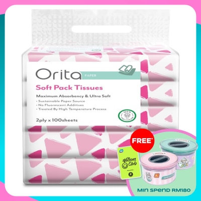 ORITA Soft Pack Tissue 2ply x 100sheets x 5packs