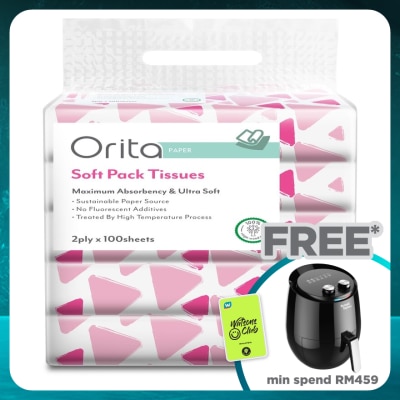 ORITA Soft Pack Tissue 2ply x 100sheets x 5packs