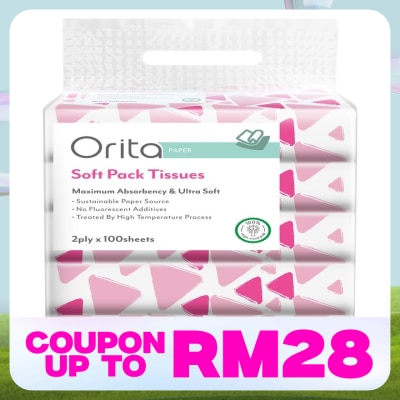 ORITA Soft Pack Tissue 2ply x 100sheets x 5packs
