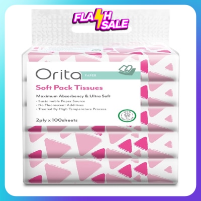 ORITA Soft Pack Tissue 2ply x 100sheets x 5packs