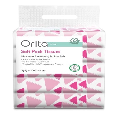 ORITA Soft Pack Tissue 2ply x 100sheets x 5packs