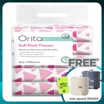 ORITA Soft Pack Tissue 2ply x 100sheets x 5packs