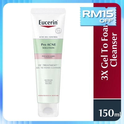 EUCERIN ProAcne Solution 3X Gel to Foam Cleanser 150ml