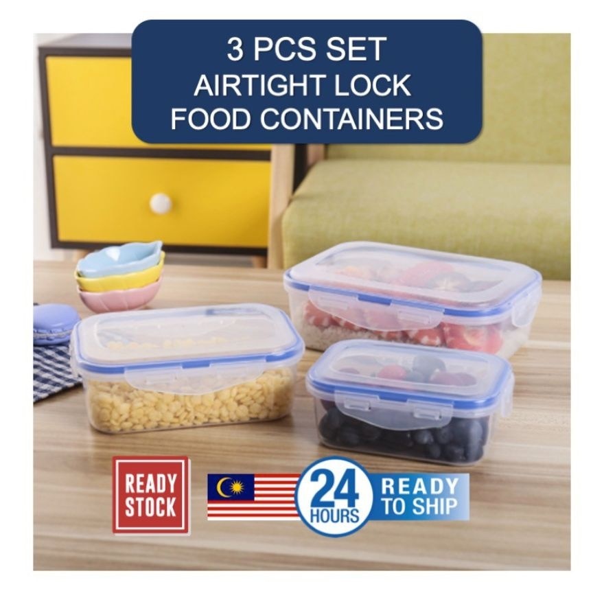 Airtight Lock Food Container 3pcs