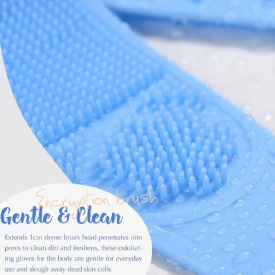 Blue Body Back Bath Long Scrubber 1pc