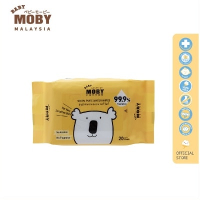 BABY MOBY 99.9% Pure Water Wipes 20 Sheets