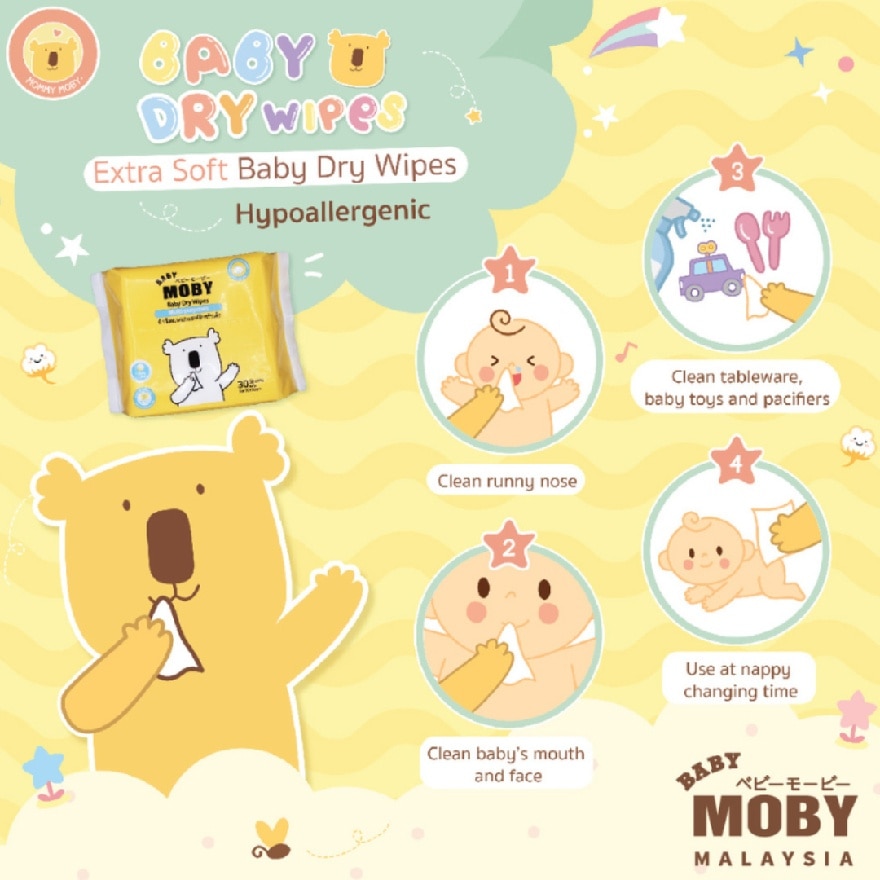 Dry Wipes (20cm x 20cm - 30 Sheets)